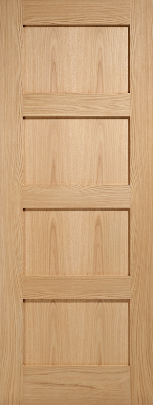 Oak door with a four-panel design