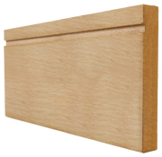 Wooden skirting with a smooth finish on a white background