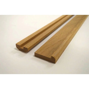 Two wooden planks on a white background