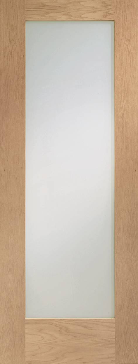 Wooden door with a glass panel