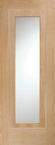 INTERNAL OAK PRE‑FINISHED VARESE DOOR WITH CLEAR GLASS