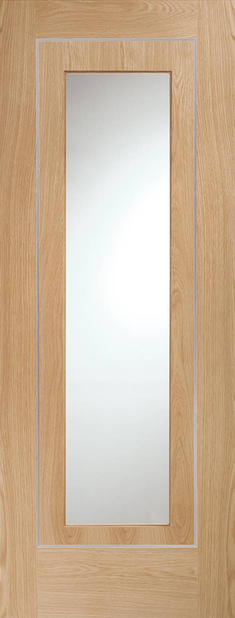 INTERNAL OAK PRE‑FINISHED VARESE DOOR WITH CLEAR GLASS