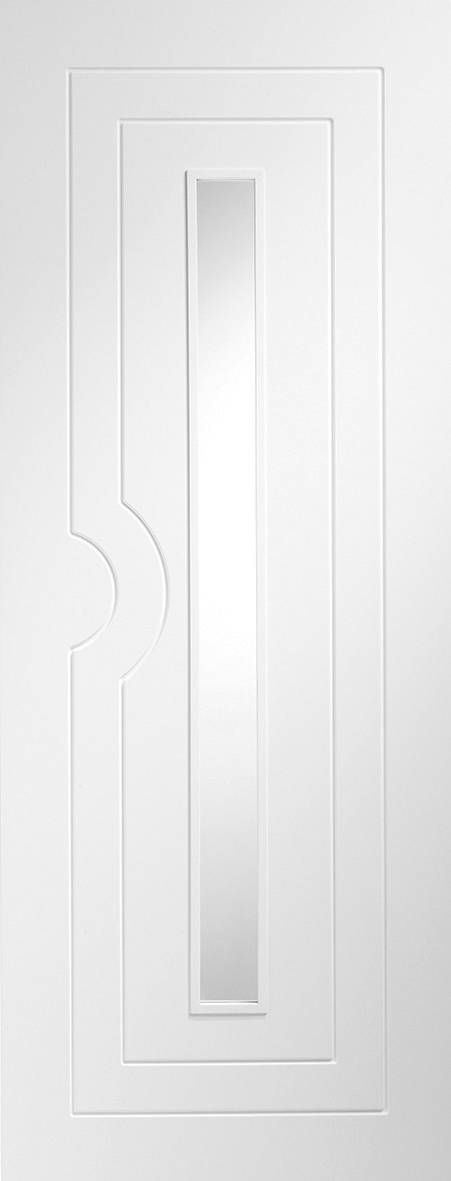 PRE-FINISHED INTERNAL WHITE POTENZA DOOR WITH CLEAR GLASS
