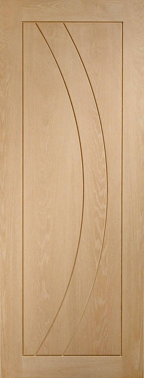 Wooden door with a simple design on a beige background
