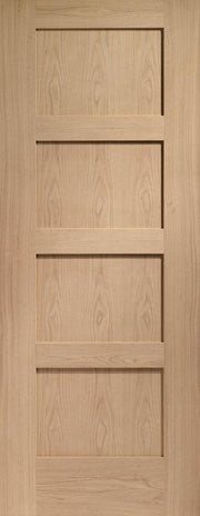 Wooden door with a four-panel design