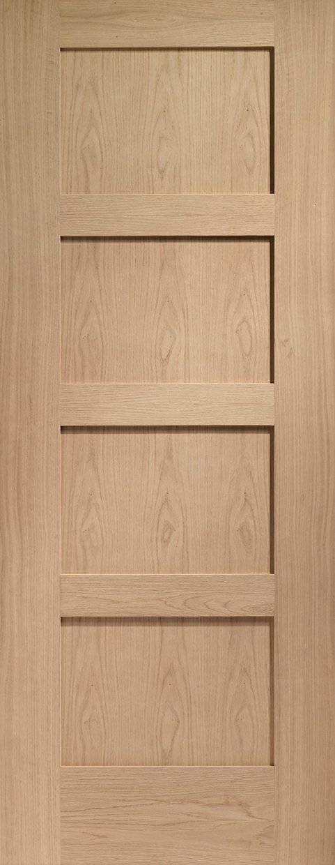 Wooden door with a four-panel design