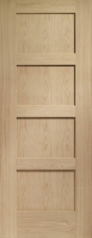 Wooden door with a four-panel design