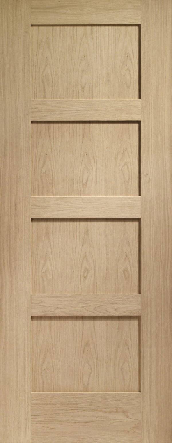 Wooden door with a four-panel design