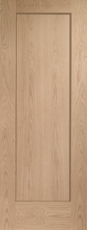 Wooden door with a rectangular panel design