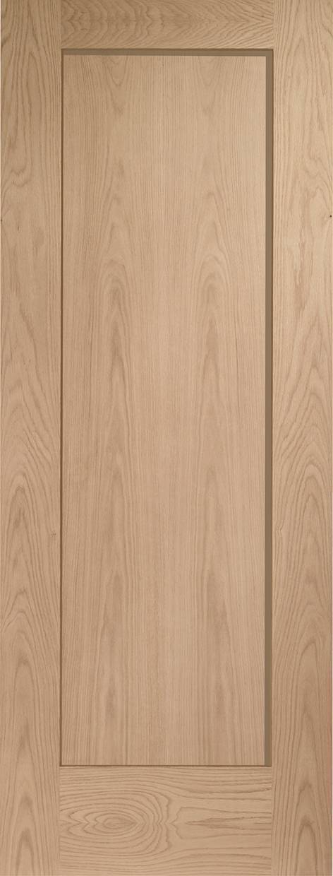 Wooden door with a rectangular panel design