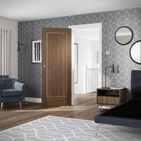 INTERNAL WALNUT PRE‑FINISHED VARESE FIRE DOOR