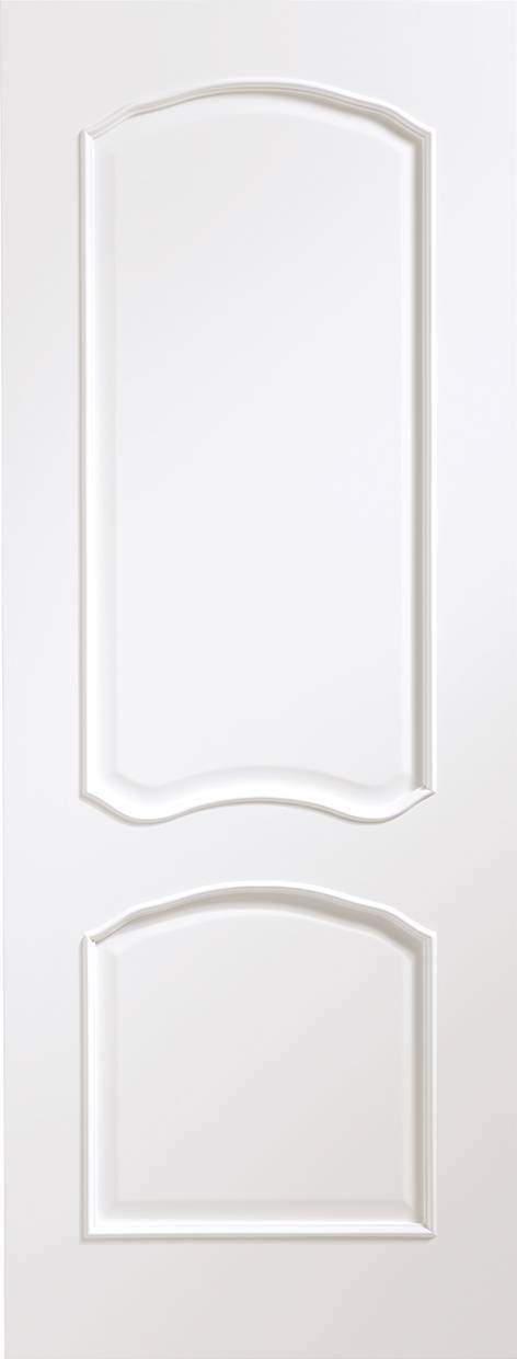 White door with a classic arch design on a white background