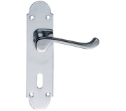 ZOO HARDWARE PROJECT RANGE OXFORD DOOR HANDLES ON BACKPLATE, POLISHED CHROME - (SOLD IN PAIRS)