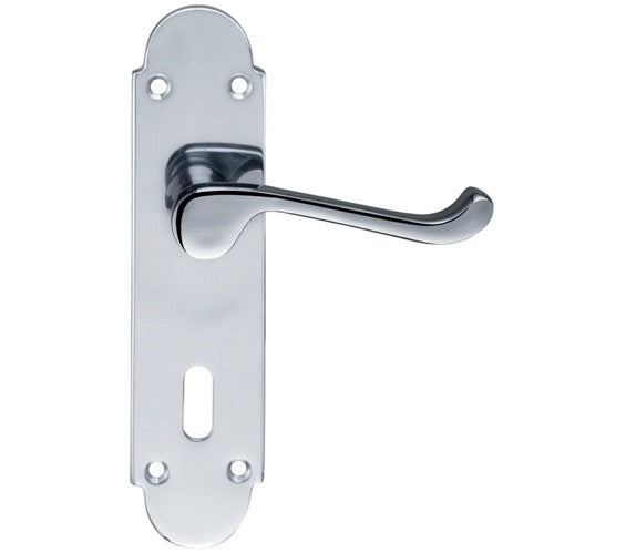 ZOO HARDWARE PROJECT RANGE OXFORD DOOR HANDLES ON BACKPLATE, POLISHED CHROME - (SOLD IN PAIRS)