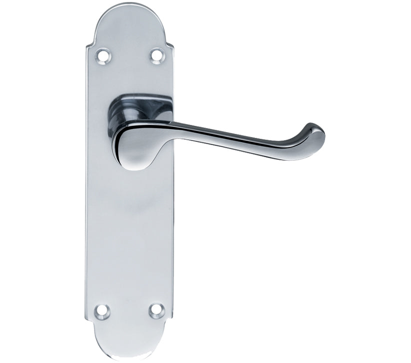 ZOO HARDWARE PROJECT RANGE OXFORD DOOR HANDLES ON BACKPLATE, POLISHED CHROME - (SOLD IN PAIRS)