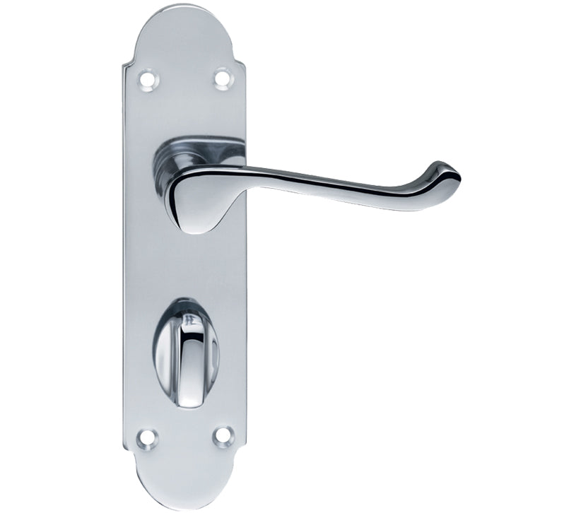 ZOO HARDWARE PROJECT RANGE OXFORD DOOR HANDLES ON BACKPLATE, POLISHED CHROME - (SOLD IN PAIRS)