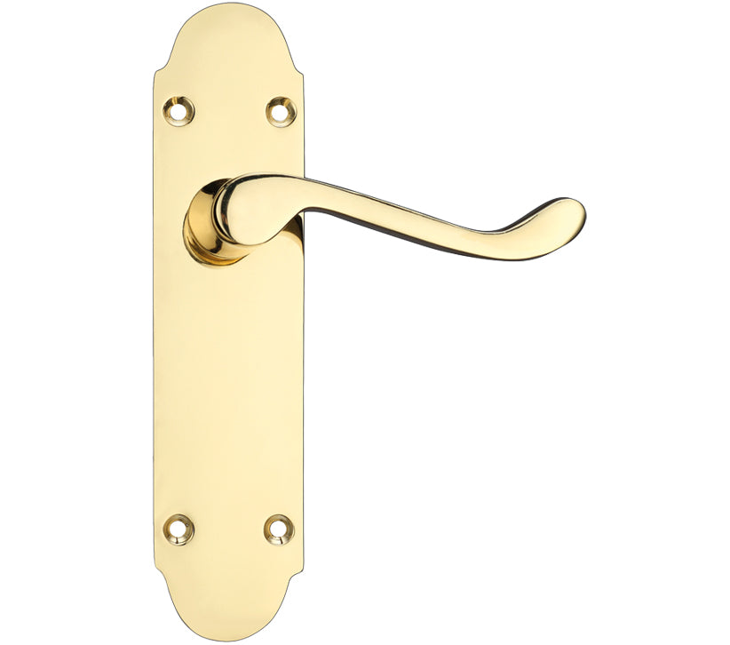 ZOO HARDWARE PROJECT RANGE OXFORD DOOR HANDLES ON BACKPLATE, ELECTRO BRASS - (SOLD IN PAIRS)