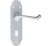 ZOO HARDWARE PROJECT RANGE OXFORD DOOR HANDLES ON BACKPLATE, SATIN CHROME - (SOLD IN PAIRS)