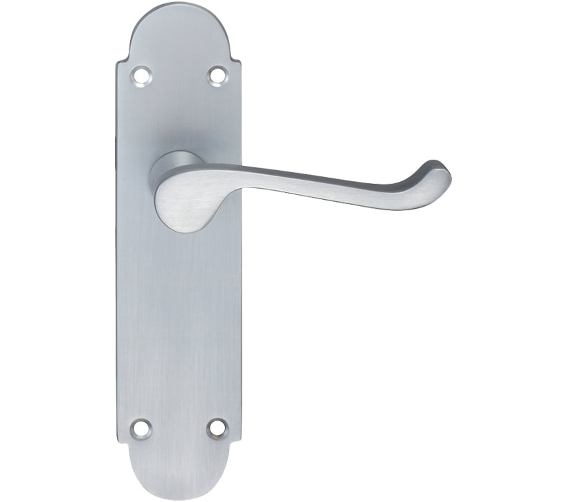 ZOO HARDWARE PROJECT RANGE OXFORD DOOR HANDLES ON BACKPLATE, SATIN CHROME - (SOLD IN PAIRS)