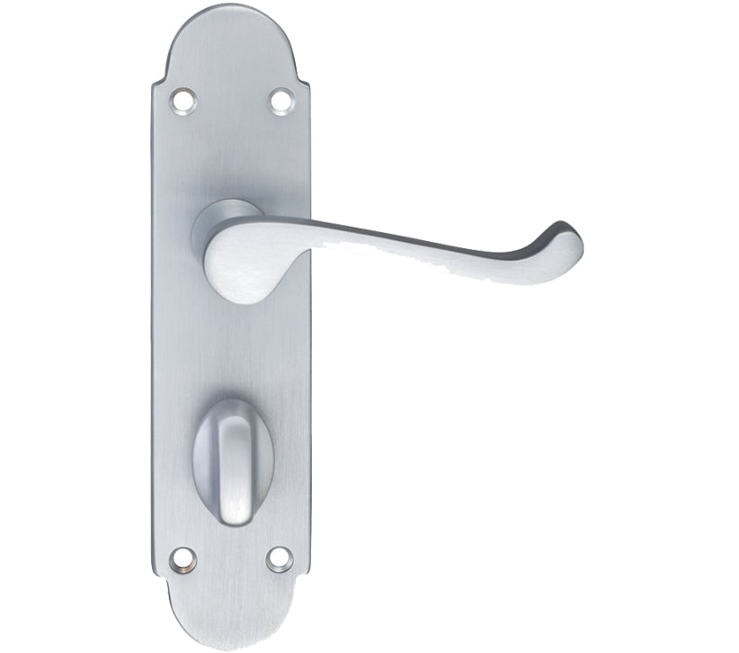 ZOO HARDWARE PROJECT RANGE OXFORD DOOR HANDLES ON BACKPLATE, SATIN CHROME - (SOLD IN PAIRS)
