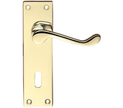ZOO HARDWARE PROJECT RANGE VICTORIAN SCROLL DOOR HANDLES ON BACKPLATE, ELECTRO BRASS - (SOLD IN PAIRS)