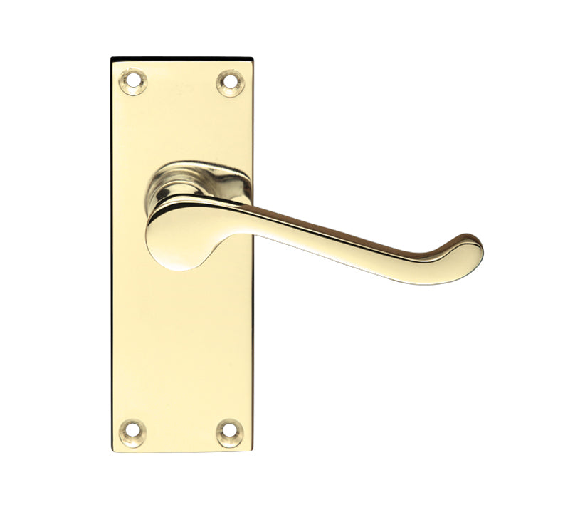 ZOO HARDWARE PROJECT RANGE VICTORIAN SCROLL DOOR HANDLES ON BACKPLATE, ELECTRO BRASS - (SOLD IN PAIRS)