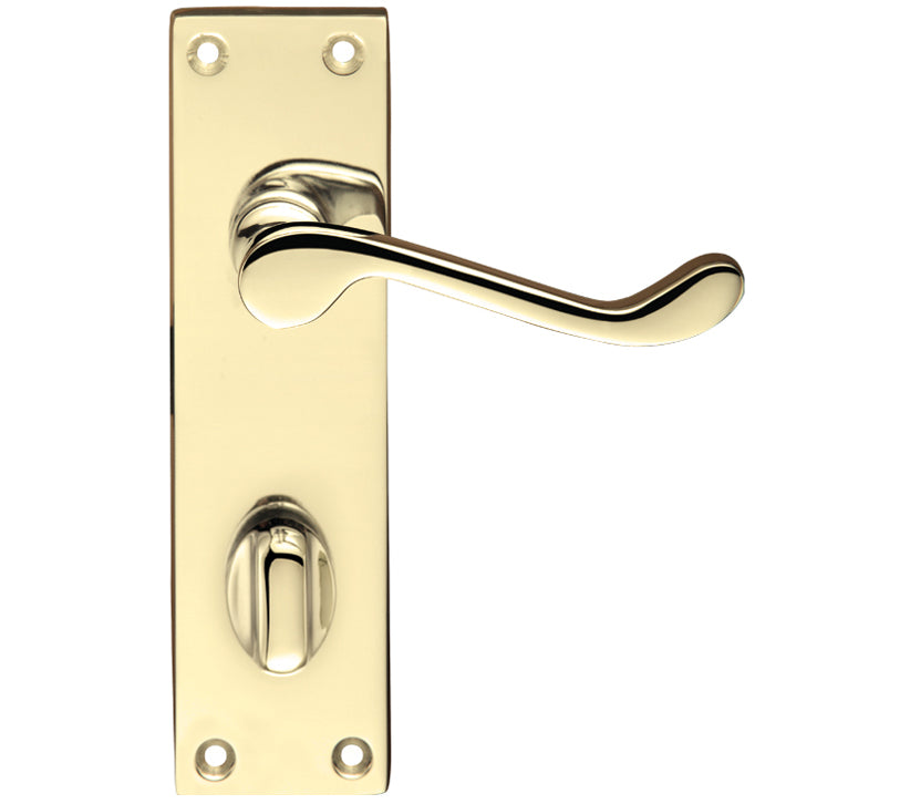 ZOO HARDWARE PROJECT RANGE VICTORIAN SCROLL DOOR HANDLES ON BACKPLATE, ELECTRO BRASS - (SOLD IN PAIRS)