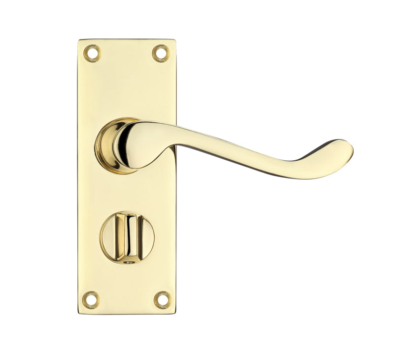 ZOO HARDWARE PROJECT RANGE VICTORIAN SCROLL DOOR HANDLES ON BACKPLATE, ELECTRO BRASS - (SOLD IN PAIRS)