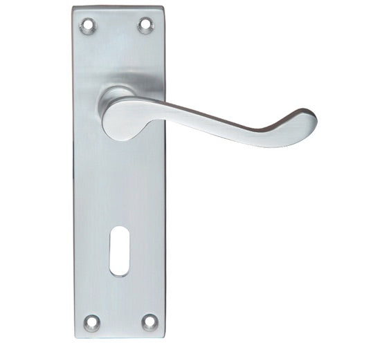 ZOO HARDWARE PROJECT RANGE VICTORIAN SCROLL DOOR HANDLES ON BACKPLATE, SATIN CHROME - (SOLD IN PAIRS)