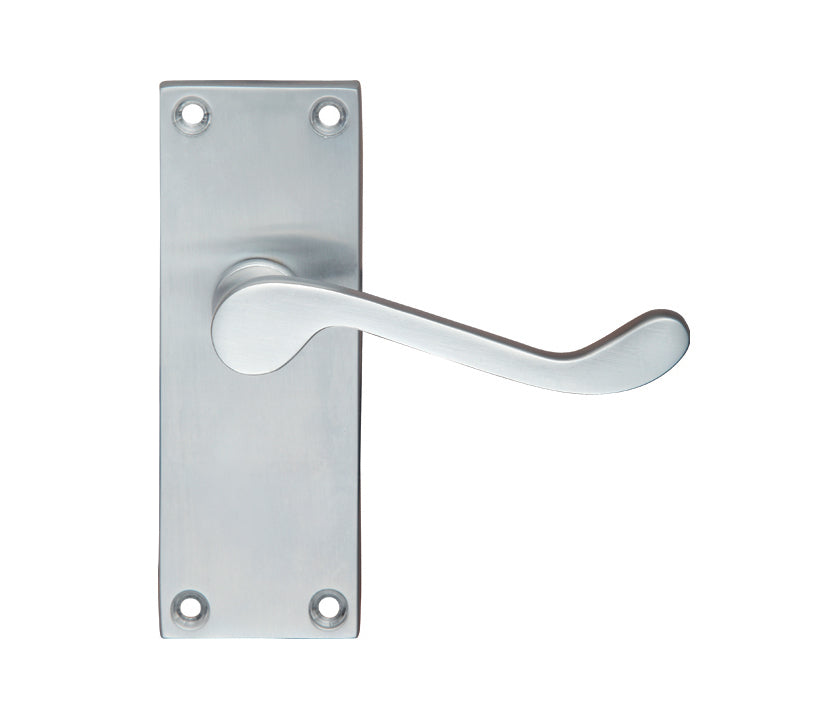 ZOO HARDWARE PROJECT RANGE VICTORIAN SCROLL DOOR HANDLES ON BACKPLATE, SATIN CHROME - (SOLD IN PAIRS)