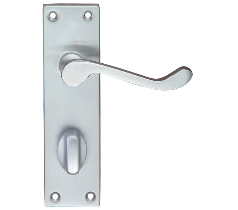 ZOO HARDWARE PROJECT RANGE VICTORIAN SCROLL DOOR HANDLES ON BACKPLATE, SATIN CHROME - (SOLD IN PAIRS)
