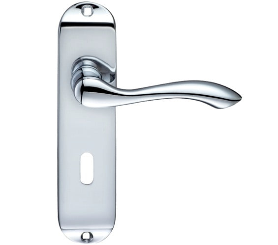 ZOO HARDWARE PROJECT RANGE ARUNDEL DOOR HANDLES ON BACKPLATE, POLISHED CHROME - (SOLD IN PAIRS)