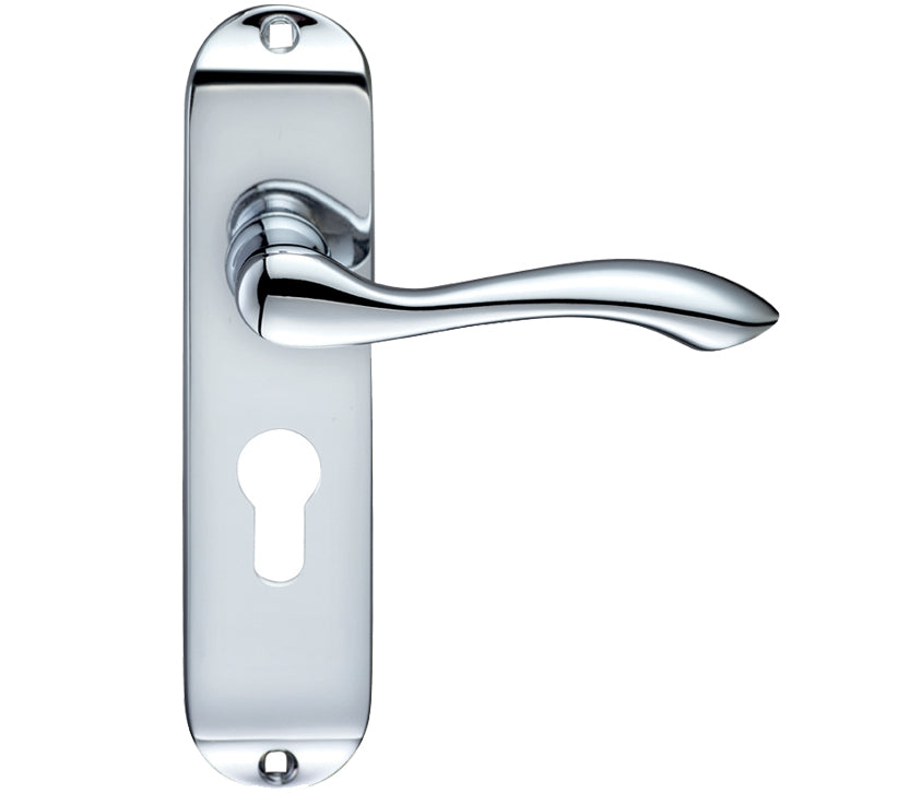 ZOO HARDWARE PROJECT RANGE ARUNDEL DOOR HANDLES ON BACKPLATE, POLISHED CHROME - (SOLD IN PAIRS)