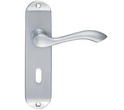 ZOO HARDWARE PROJECT RANGE ARUNDEL DOOR HANDLES ON BACKPLATE, SATIN CHROME - (SOLD IN PAIRS)