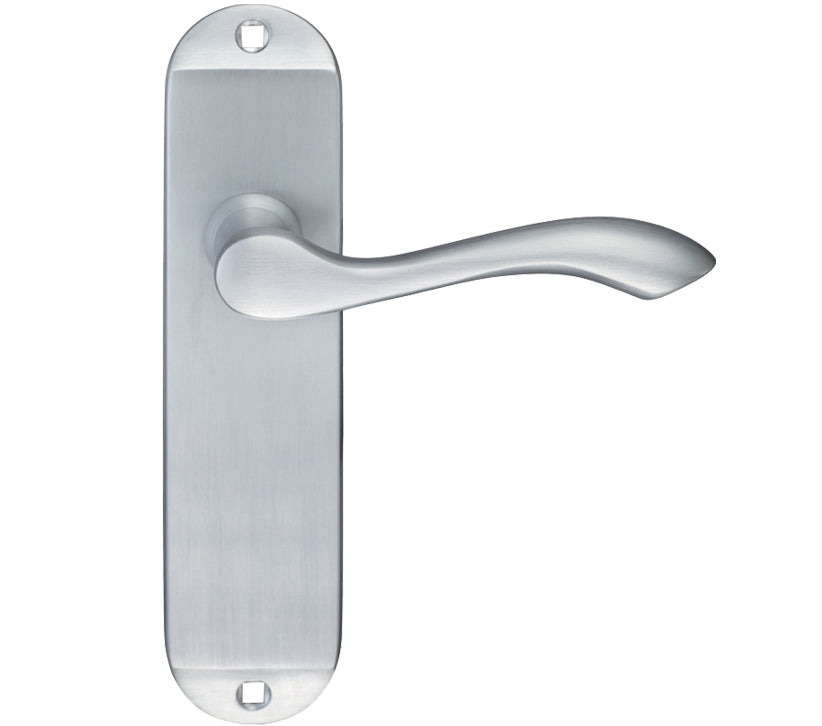 ZOO HARDWARE PROJECT RANGE ARUNDEL DOOR HANDLES ON BACKPLATE, SATIN CHROME - (SOLD IN PAIRS)