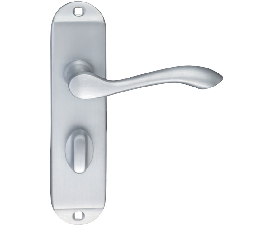 ZOO HARDWARE PROJECT RANGE ARUNDEL DOOR HANDLES ON BACKPLATE, SATIN CHROME - (SOLD IN PAIRS)