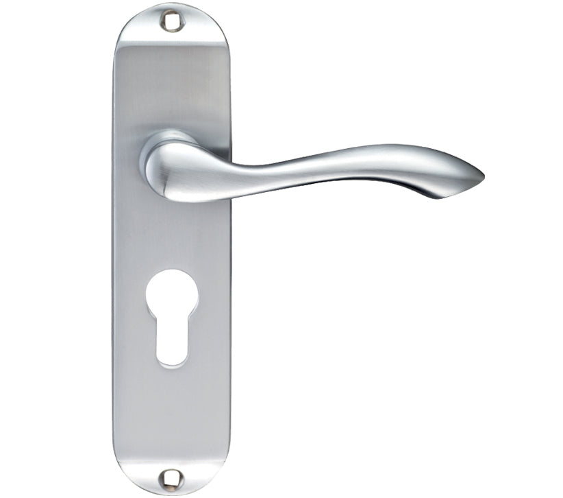 ZOO HARDWARE PROJECT RANGE ARUNDEL DOOR HANDLES ON BACKPLATE, SATIN CHROME - (SOLD IN PAIRS)