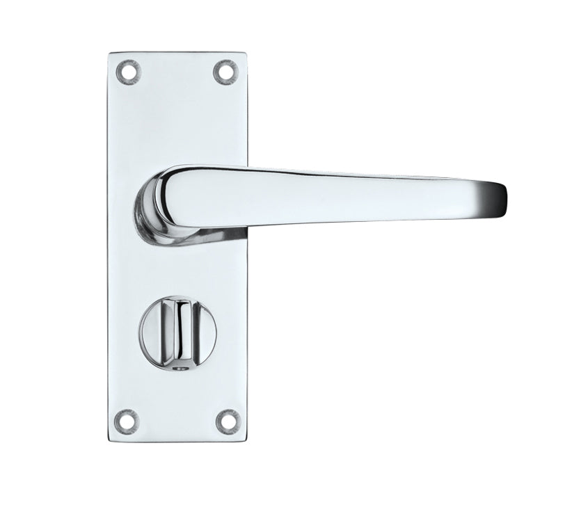 ZOO HARDWARE PROJECT RANGE VICTORIAN FLAT DOOR HANDLES ON BACKPLATE, POLISHED CHROME - (SOLD IN PAIRS)