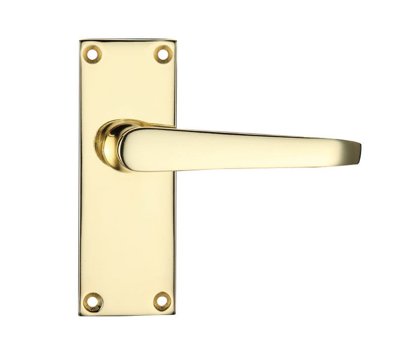 ZOO HARDWARE PROJECT RANGE VICTORIAN FLAT DOOR HANDLES ON BACKPLATE, ELECTRO BRASS - (SOLD IN PAIRS)