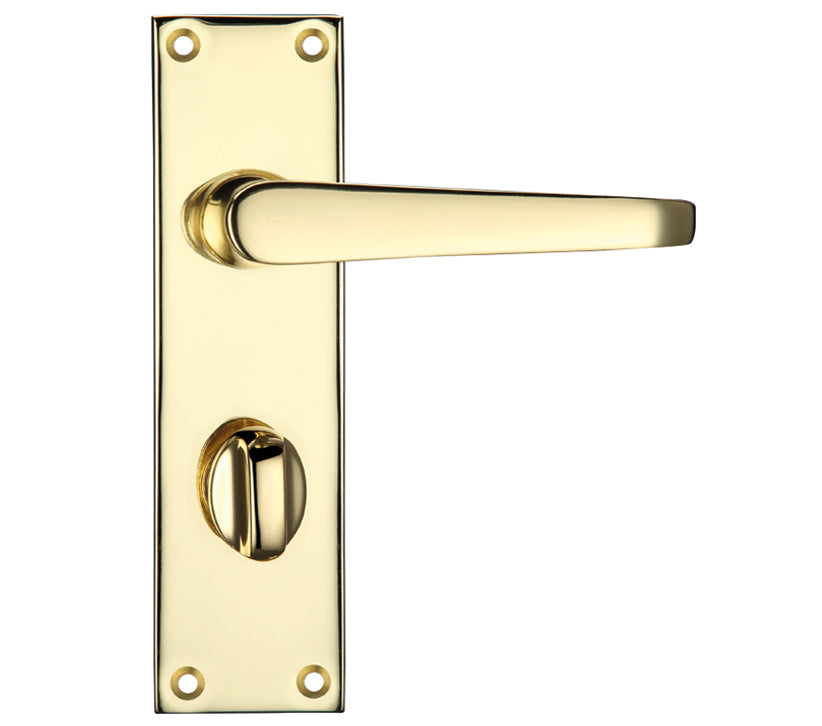 ZOO HARDWARE PROJECT RANGE VICTORIAN FLAT DOOR HANDLES ON BACKPLATE, ELECTRO BRASS - (SOLD IN PAIRS)