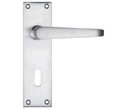 ZOO HARDWARE PROJECT RANGE VICTORIAN FLAT DOOR HANDLES ON BACKPLATE, SATIN CHROME - (SOLD IN PAIRS)