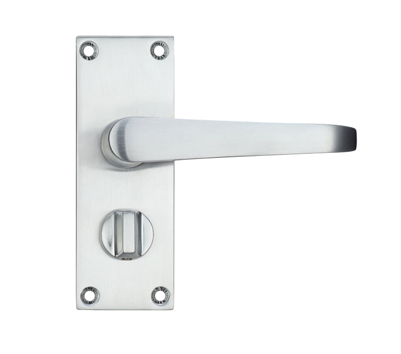 ZOO HARDWARE PROJECT RANGE VICTORIAN FLAT DOOR HANDLES ON BACKPLATE, SATIN CHROME - (SOLD IN PAIRS)