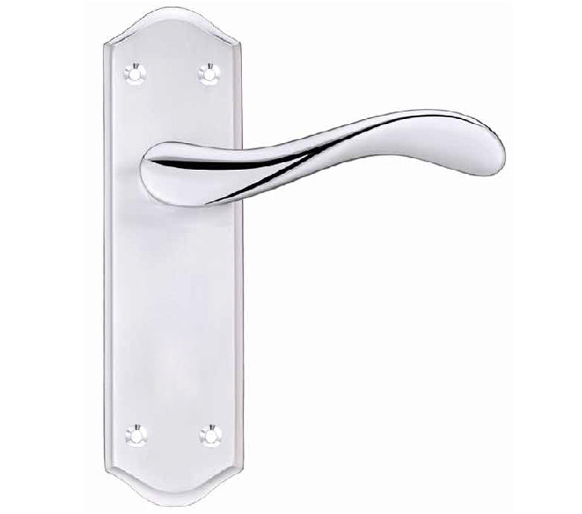 ZOO HARDWARE PROJECT RANGE ASTI DOOR HANDLES ON BACKPLATE, DUAL FINISH SATIN CHROME & POLISHED CHROME - (SOLD IN PAIRS)