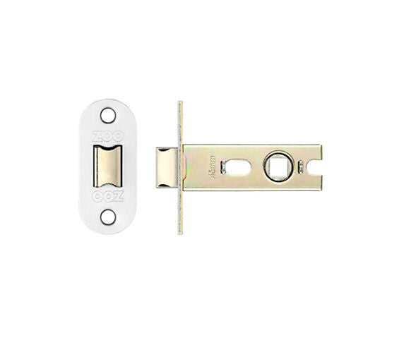 ZOO HARDWARE FIRE RATED CONTRACT SPRUNG TUBULAR LATCHES (BOLT THROUGH) - POLISHED STAINLESS STEEL