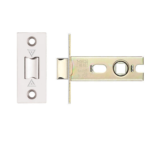 ZOO HARDWARE FIRE RATED CONTRACT SPRUNG TUBULAR LATCHES (BOLT THROUGH) - POLISHED STAINLESS STEEL