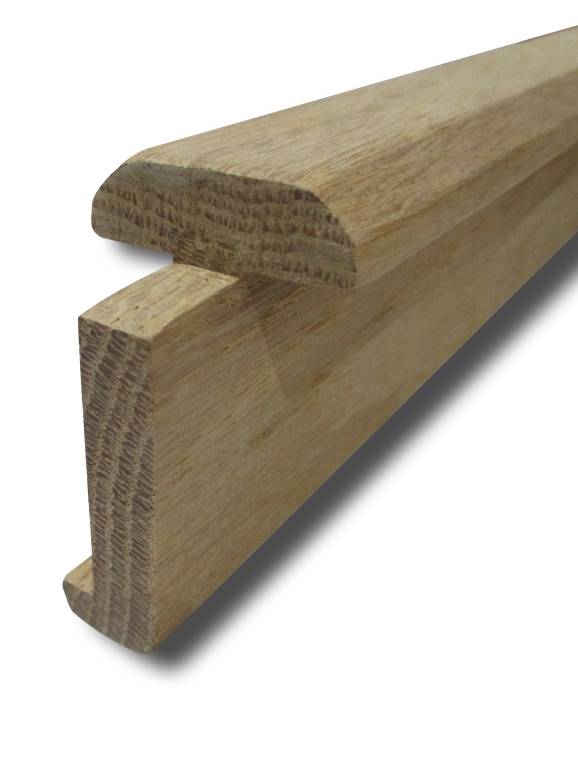 Close-up of a wooden molding on a white background