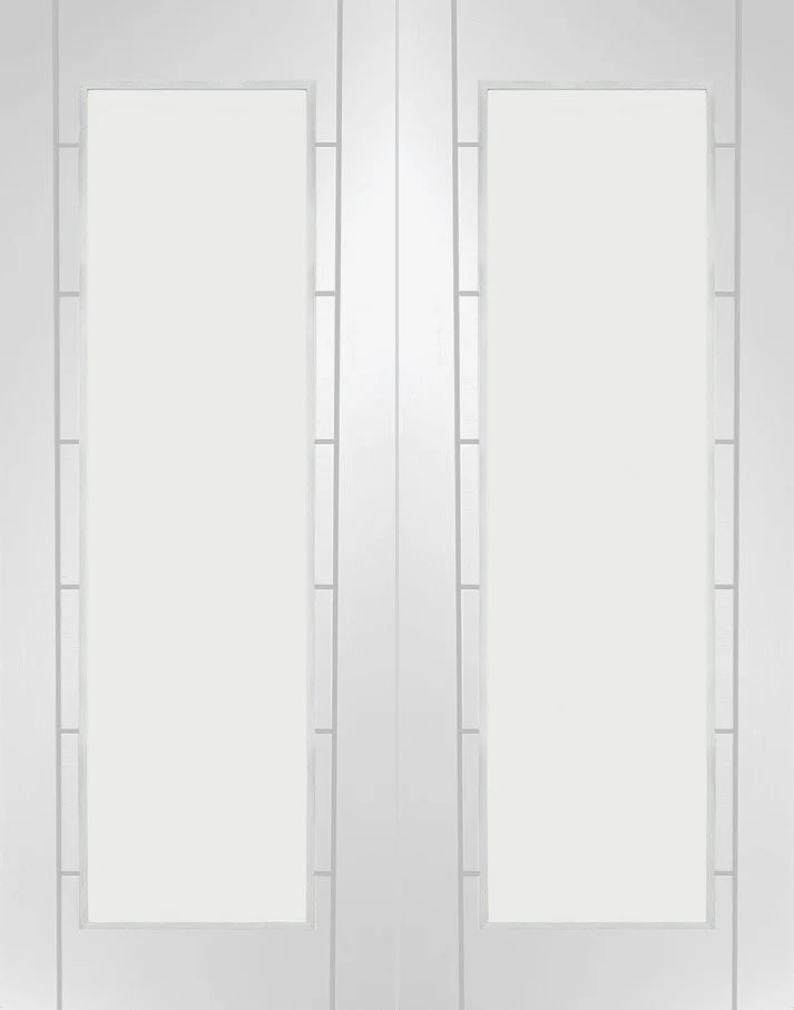 INTERNAL WHITE PRIMED PALERMO PAIR WITH OBSCURE GLASS