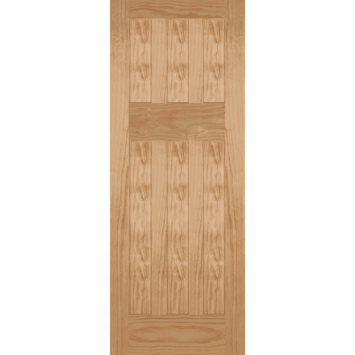 Wooden door with a simple design on a white background