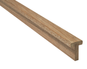 Wooden strip with a natural finish on a white background