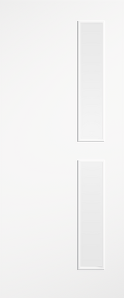 White door with two rectangular panels on a white background